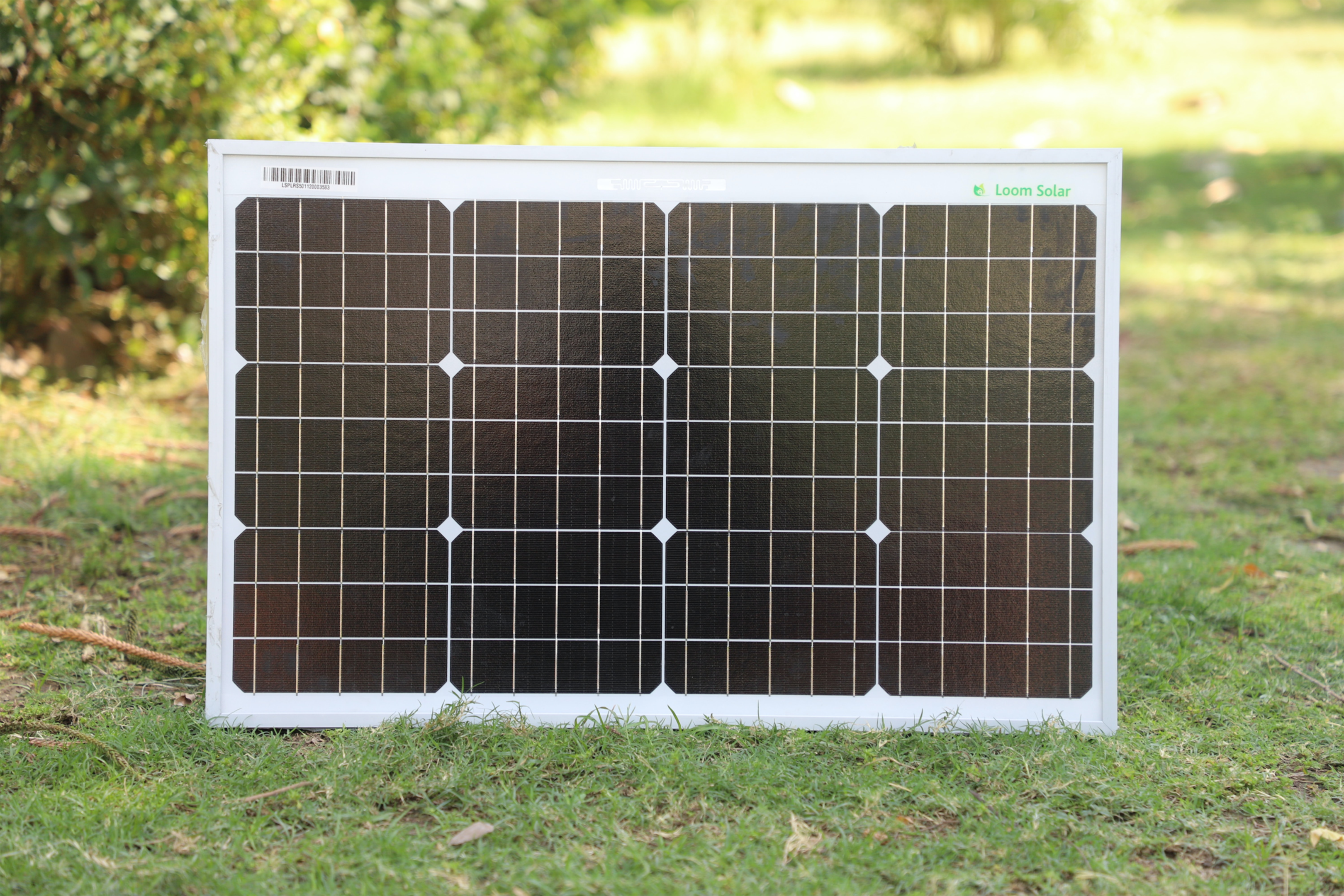 portable solar panel on grass