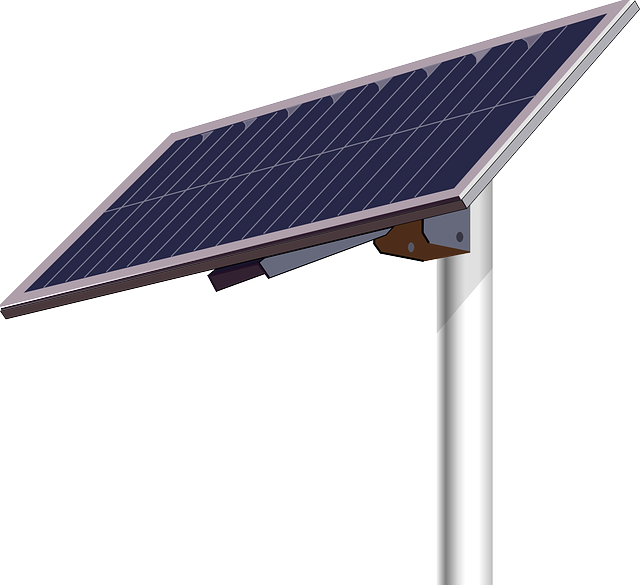 solar panel on a stand